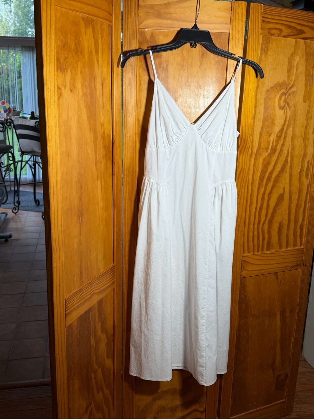 Minimalist Express White Poplin Slip Midi Dress|Sz M|